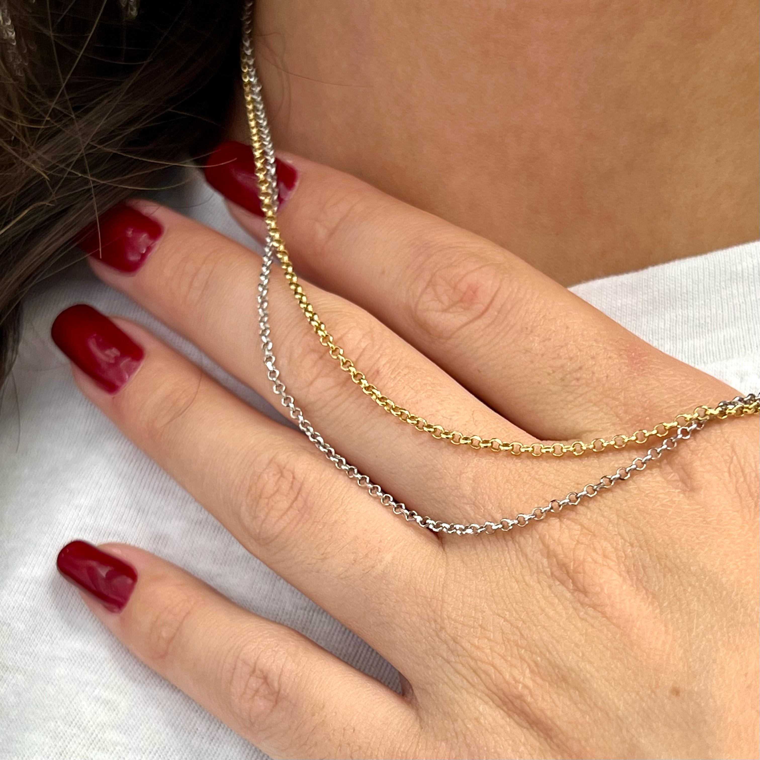 Bling Jewelry Catena Flessibile Sottile a Maglie Forti 1,5MM per Donna Bling Jewelry Catena Flessibile Sottile a Maglie Forti 1,5MM per Donna